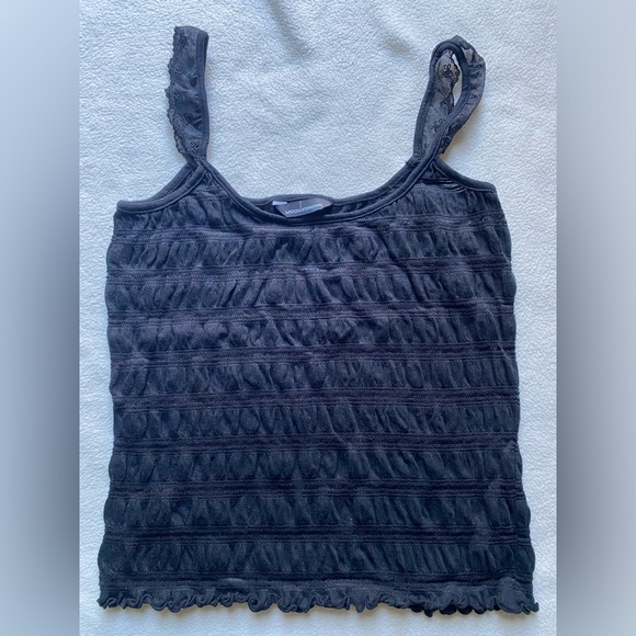 Moda International Tops - Moda International Black Lace-Trim Camisole Tank